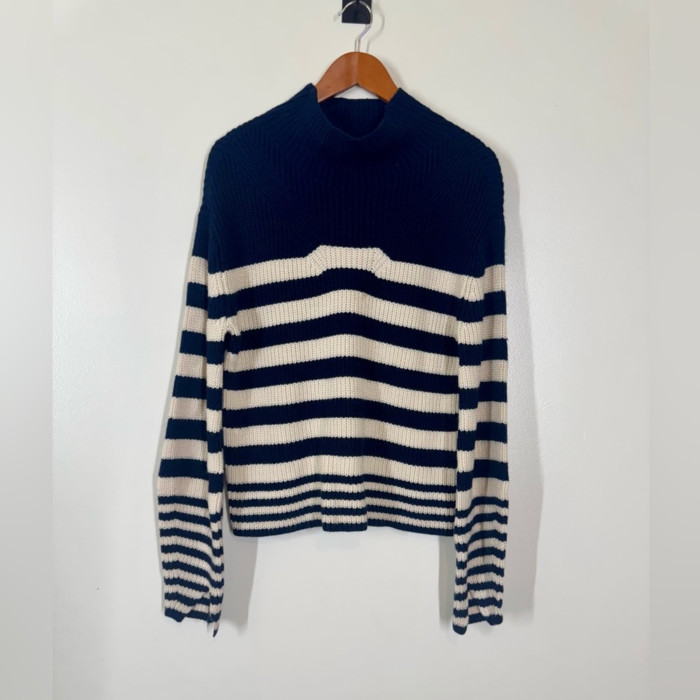 EUC - Derek Lam Sweater Navy and Cream Stripe Knit - Picture 7 of 13